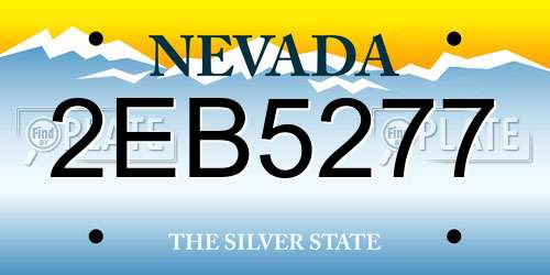 2EB5277 Nevada License Plate