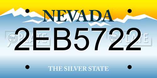 2EB5722 Nevada License Plate