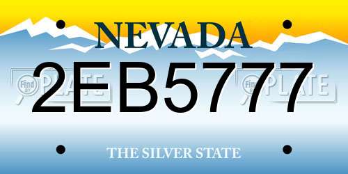 2EB5777 Nevada License Plate