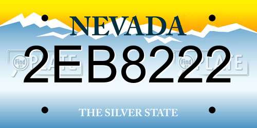 2EB8222 Nevada License Plate