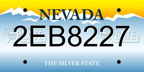2EB8227 Nevada License Plate
