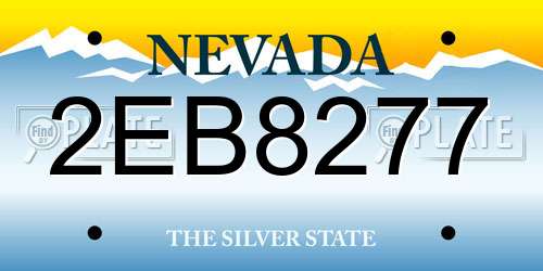 2EB8277 Nevada License Plate