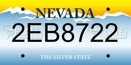2EB8722 Nevada License Plate