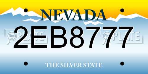2EB8777 Nevada License Plate