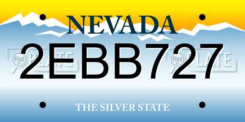 2EBB727 Nevada License Plate