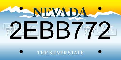 2EBB772 Nevada License Plate
