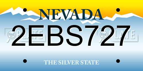 2EBS727 Nevada License Plate