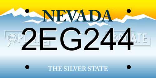 2EG244 Nevada License Plate
