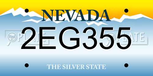 2EG355 Nevada License Plate