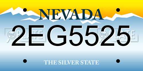 2EG5525 Nevada License Plate
