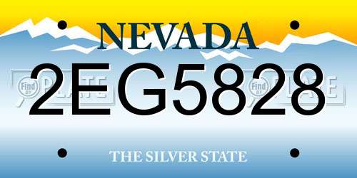 2EG5828 Nevada License Plate