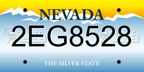 2EG8528 Nevada License Plate