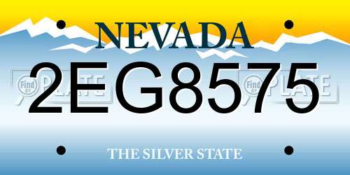 2EG8575 Nevada License Plate