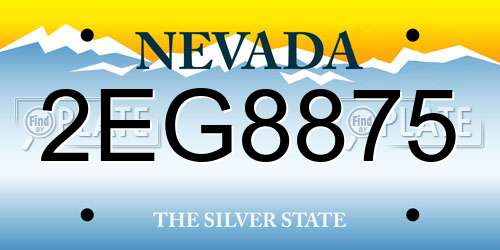2EG8875 Nevada License Plate