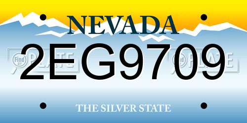 2EG9709 Nevada License Plate