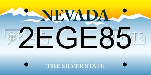 2EGE85 Nevada License Plate