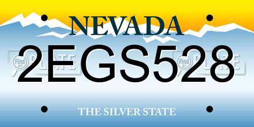 2EGS528 Nevada License Plate