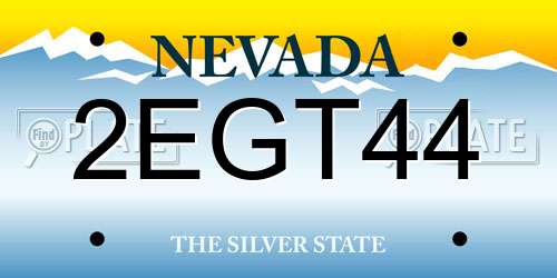 2EGT44 Nevada License Plate