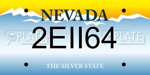 2EII64 Nevada License Plate