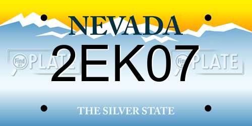 2EK07 Nevada License Plate