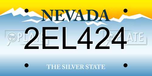 2EL424 Nevada License Plate