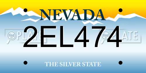2EL474 Nevada License Plate