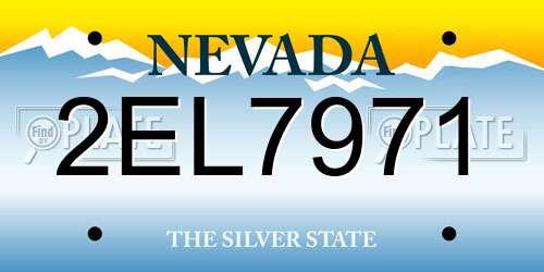 2EL7971 Nevada License Plate