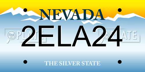 2ELA24 Nevada License Plate