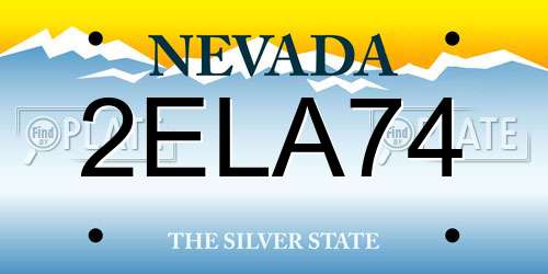 2ELA74 Nevada License Plate