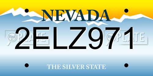 2ELZ971 Nevada License Plate