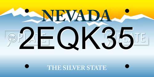 2EQK35 Nevada License Plate