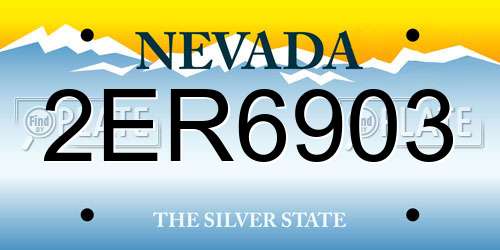 2ER6903 Nevada License Plate