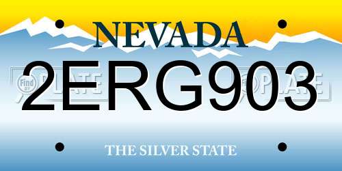 2ERG903 Nevada License Plate