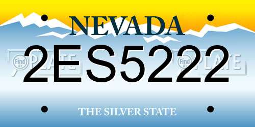 2ES5222 Nevada License Plate