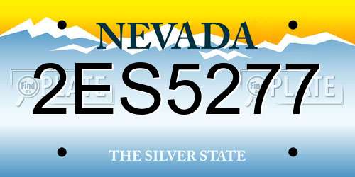 2ES5277 Nevada License Plate