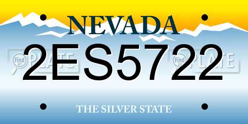 2ES5722 Nevada License Plate