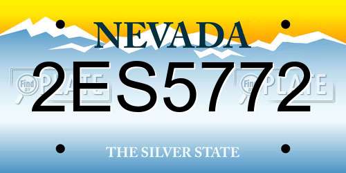 2ES5772 Nevada License Plate