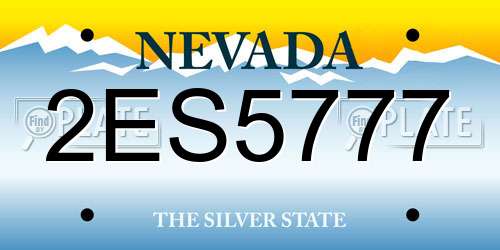 2ES5777 Nevada License Plate