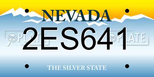 2ES641 Nevada License Plate