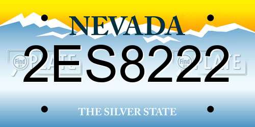 2ES8222 Nevada License Plate