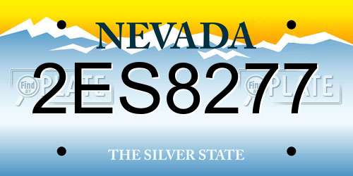 2ES8277 Nevada License Plate