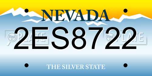 2ES8722 Nevada License Plate