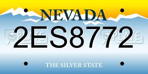 2ES8772 Nevada License Plate