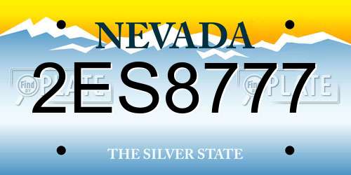 2ES8777 Nevada License Plate