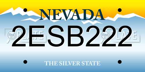 2ESB222 Nevada License Plate