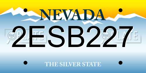 2ESB227 Nevada License Plate