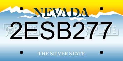 2ESB277 Nevada License Plate