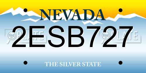 2ESB727 Nevada License Plate