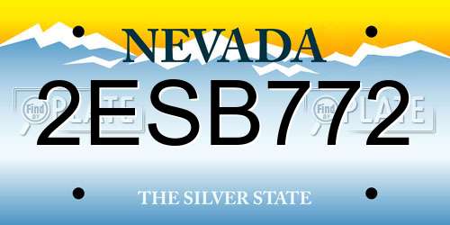 2ESB772 Nevada License Plate