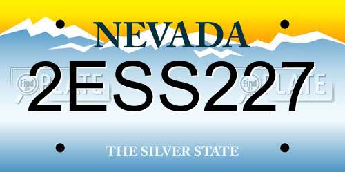 2ESS227 Nevada License Plate